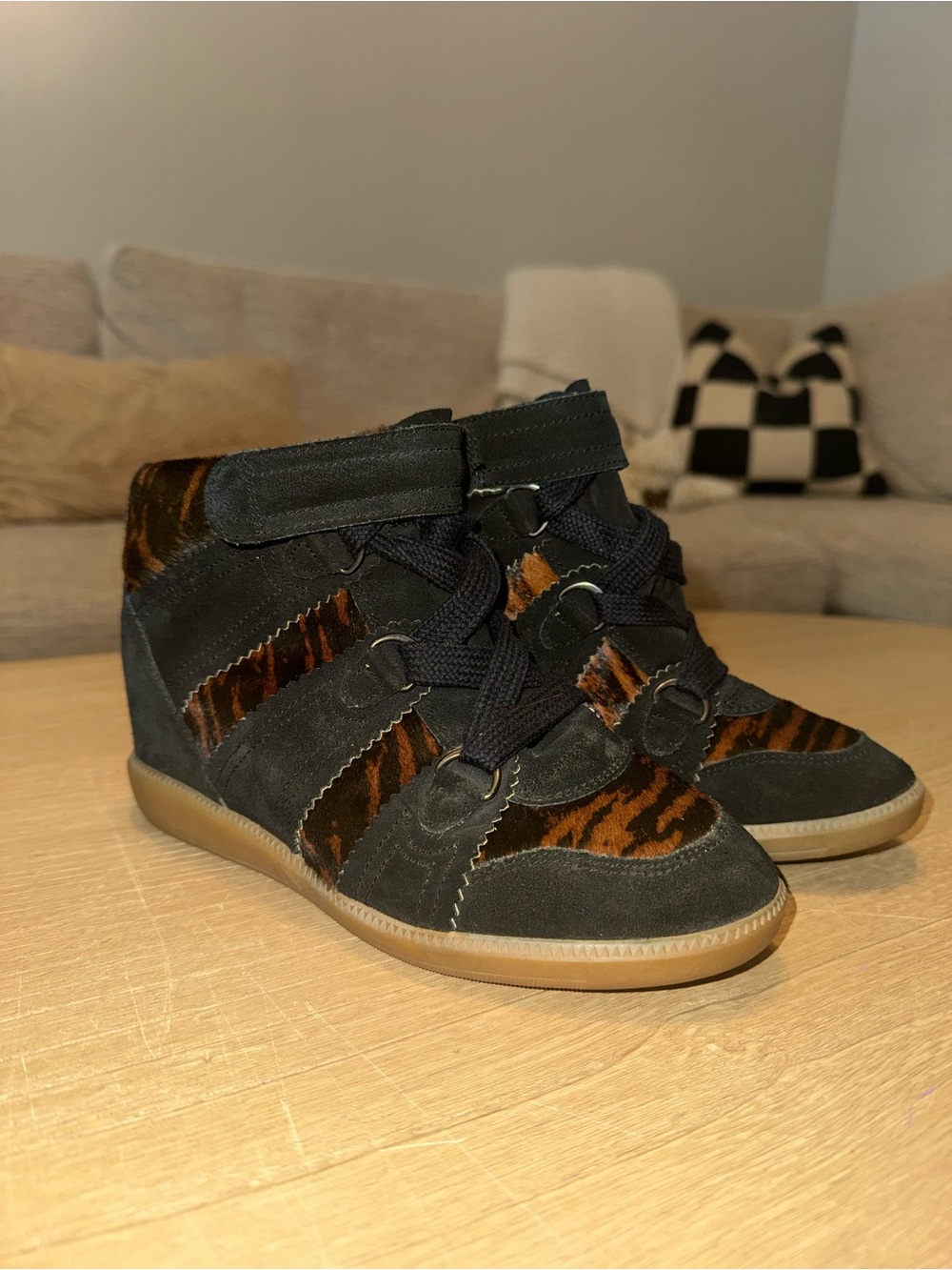 Isabel Marant Bekett Leather Wedge Sneakers